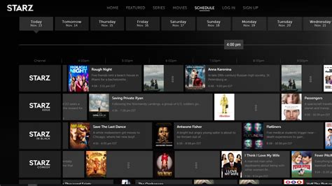Starz schedule tonight - TV Guide is your ultimate source for finding out what's on Starz, the premium cable network that offers original series, movies, and documentaries. Browse the listings, check out the schedule, and ...